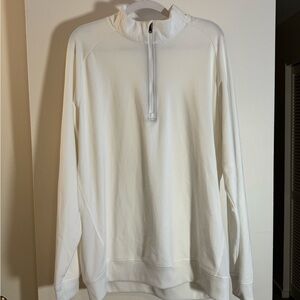 Adidas Men's White Quarter Zip Sweater